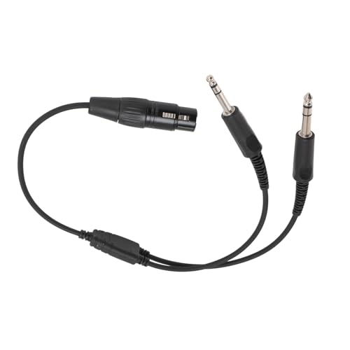 5 Pin XLR to GA Headphone Adapter, Shielded Cable Flexible Male to Female XLR to GA Dual Plug Aviation Headset Adapter for Aviation Headset