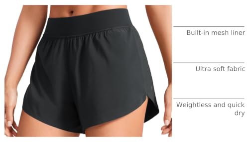 Image of CRZ YOGA Mid Waisted Split Running Shorts 4 inch | Mesh Liner, Quick Dry, Lightweight, for Women