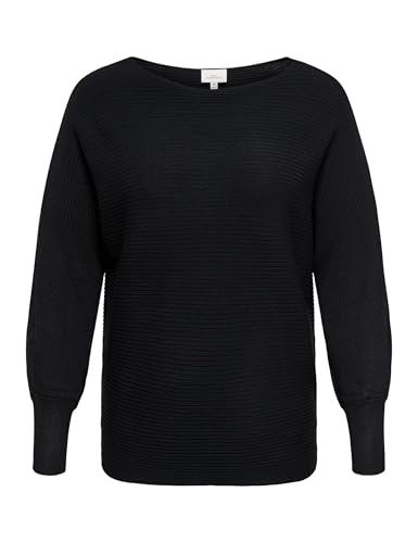 ONLY CARMAKOMA Damen Carnew Adaline L/S Pullover KNT Strickpullover, Black, 50-52