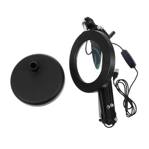 LOORGVEL Lámpara de Mesa LED con Lupa Integrada Luz para Tatuajes Manicura y Estudio Protección Negra USB Recargable