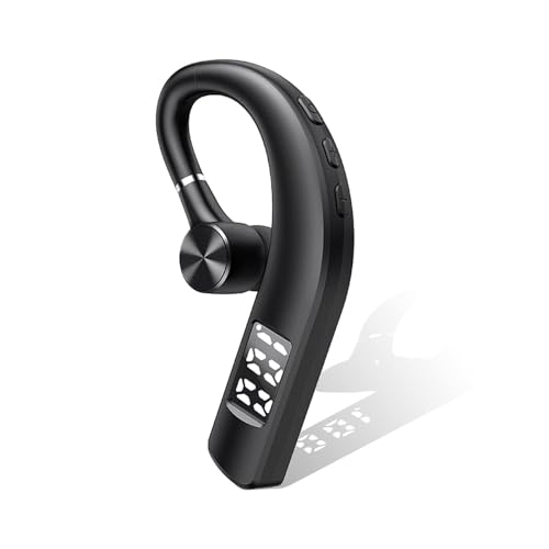 片耳イヤホン マイク付き、BT5.2ハンズフリー集音器ヘッドセット、240mAhバッテリー、IPX5 180度回転イヤーフックイヤホン、電話、ノートパソコン、トラック運転手用
