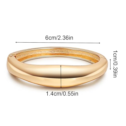 Gold Plated Chunky Bracelets for Women-Gold Open Bangle Cuff Waterproof Birthday Mother's Day Valuntine's Day Christmas Gifts2
