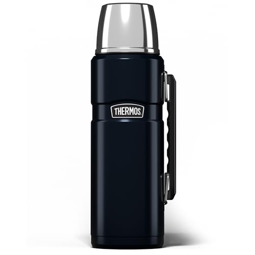 THERMOS 123167 Acier inoxydable, Durable,Portable King Bouteille INOX Bleu 1,2 L