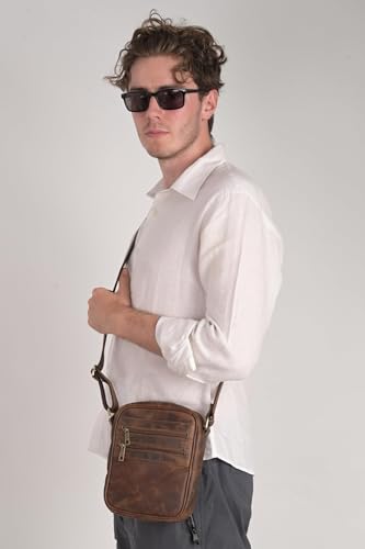 Image of Genuine Leather Sling Bag for Men, Stylish and Spacious Side Bag for Men, Crossbody Bag for Men Daily Use