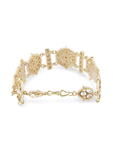 Image of Zaveri Pearls Gold Tone Kundan Bridal Head Chain For Women-ZPFK14617