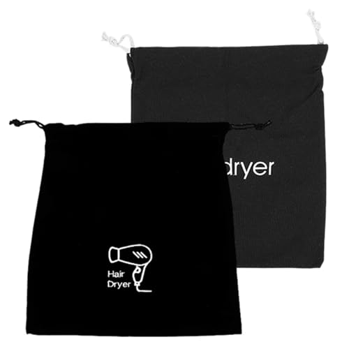 Ipetboom Bolsa De Almacenamiento Para Secador De Pelo Creativa 2 Unidades Tamaño 33x30 Cm y 30x26 Cm Cordón Suave Para Hotel y Viaje Resistente Al Desgaste y Protección Contra Polvo