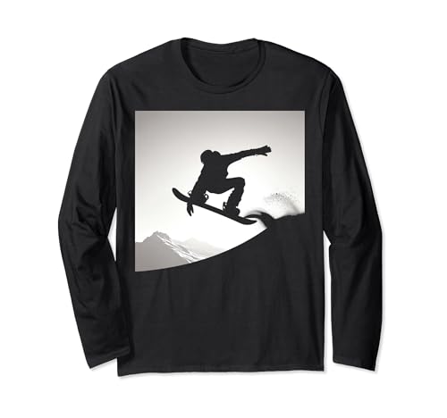 Snowboarding gifts for men Kids Boys cool Snowboard Long Sleeve T-Shirt
