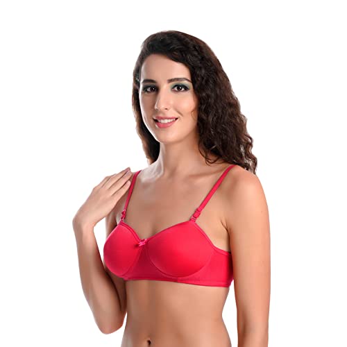 Image of Women's Cotton Lightly Padded Wire Free T-Shirt Bra Multi Color Pack of 3