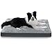 Dog Crate Bed Waterproof Deluxe Plush Dog Beds with Removable Washable Cover Anti-Slip Bottom Pet Sleeping Mattress for Large, Medium, Jumbo, Small Dogs, 35 x 22 inch, Gray