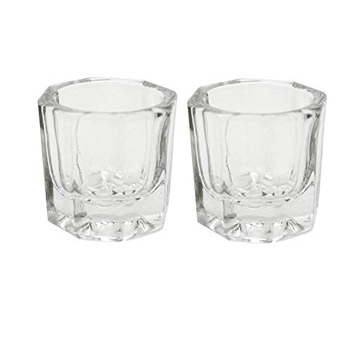 Onwon 2 Nail Art Acrylic Liquid Powder Dappen Dish Glass Crystal Cup Glassware Tools