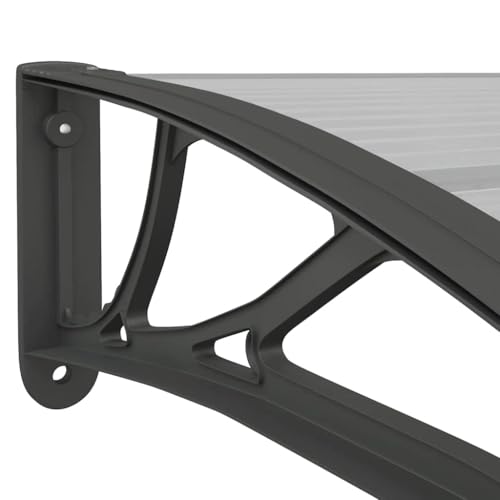 Auvent de porte design pour protéger votre porche de la pluie avec style moderne noir - 7
