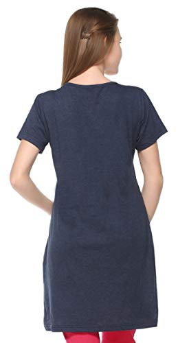 Image of In Love Women's Printed Cotton Plus Size Longline T-Shirt Half Sleeve with Pockets Pack of 2