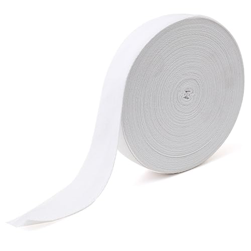 10 m x 20 mm Cinta de Algodón,Encuadernación al Bies de Polialgodón de Tela Decoración de Costura de Patrón Cinta de Sarga Natural para Manualidades Artesanal Envoltura Accesorios de Ropa-blanco