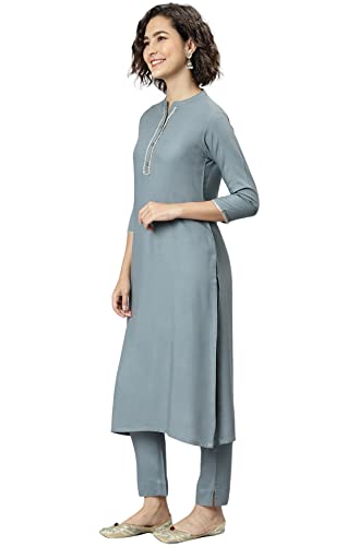 Image of Janasya Women's Rayon Kurta With Pant and Dupatta