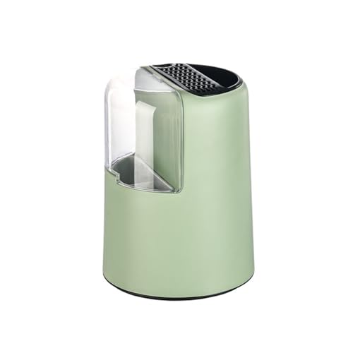 包丁立て 包丁スタンド 回転式 キッチンハサミ収納 刃物収納 箸立て フォーク スプーン 食器入れ カトラリー入れ ナイフスタンド ナイフ入れ 水切りでき 仕切り付き 多機能 大容量 (グリーン, 20*18*27p)