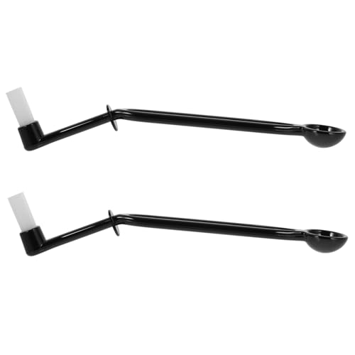 BEBEMOKO Juego de 2 cepillos de nailon negro para máquina de café con cuchara, molinillo de expreso, cepillo de limpieza para mantenimiento de cabeza de grupo, piezas esenciales de electrodomésticos