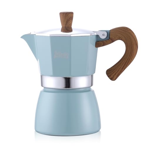 Image of Espresso Maker Stovetop,Camping Moka Pot 2 Cup /120ML,Stove Top Espresso Italian Coffee Maker,Easy to Use (Blue)