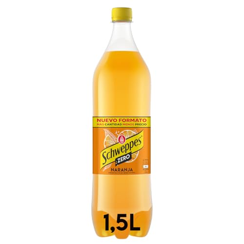 Schweppes Naranja Zero, Refresco sin Azúcar ni Calorías - Botella PET 1,5 L