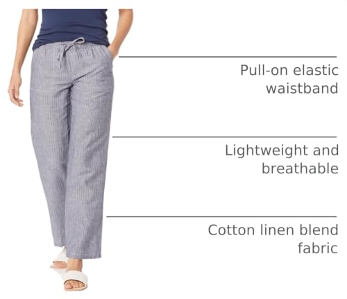 Image of Amazon Essentials Women's Linen Blend Drawstring Relaxed Fit Wide Leg Pants (Available in Plus Size)