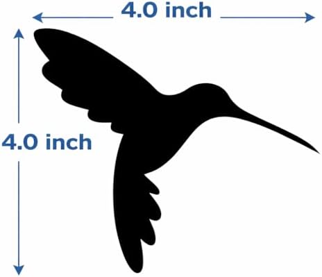 WSQ Hummingbird Screen Door Decals 3-Pack β 4" Safety Stickers for Retractable Mesh Doors, Visibility Decal for Patio, Window & Sliding Doors, Prevent Collisions for Kids, Dogs & Birds (Black) - 1