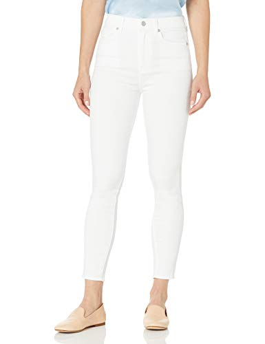 7 For All Mankind Women's Skinny Fit High Rise Ankle Jeans, Clean White, 32