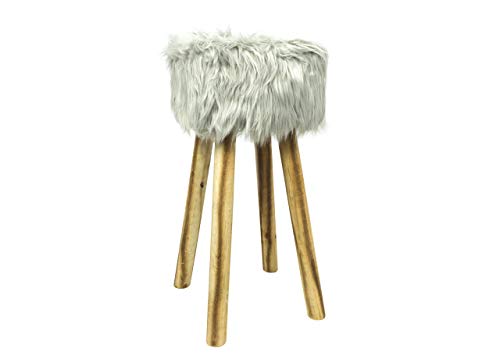 DI DESIGN - Lo Sgabello Arredo Garantisce Un Tocco Accogliente In Casa. Lo Sgabello Alto Con Seduta In Morbida Pelliccia Può Essere Utilizzato Sia In Salotto Che In Cucina, Come Sgabello Da Penisola, Come Sedia Da Cucina O Come Sgabello Bar