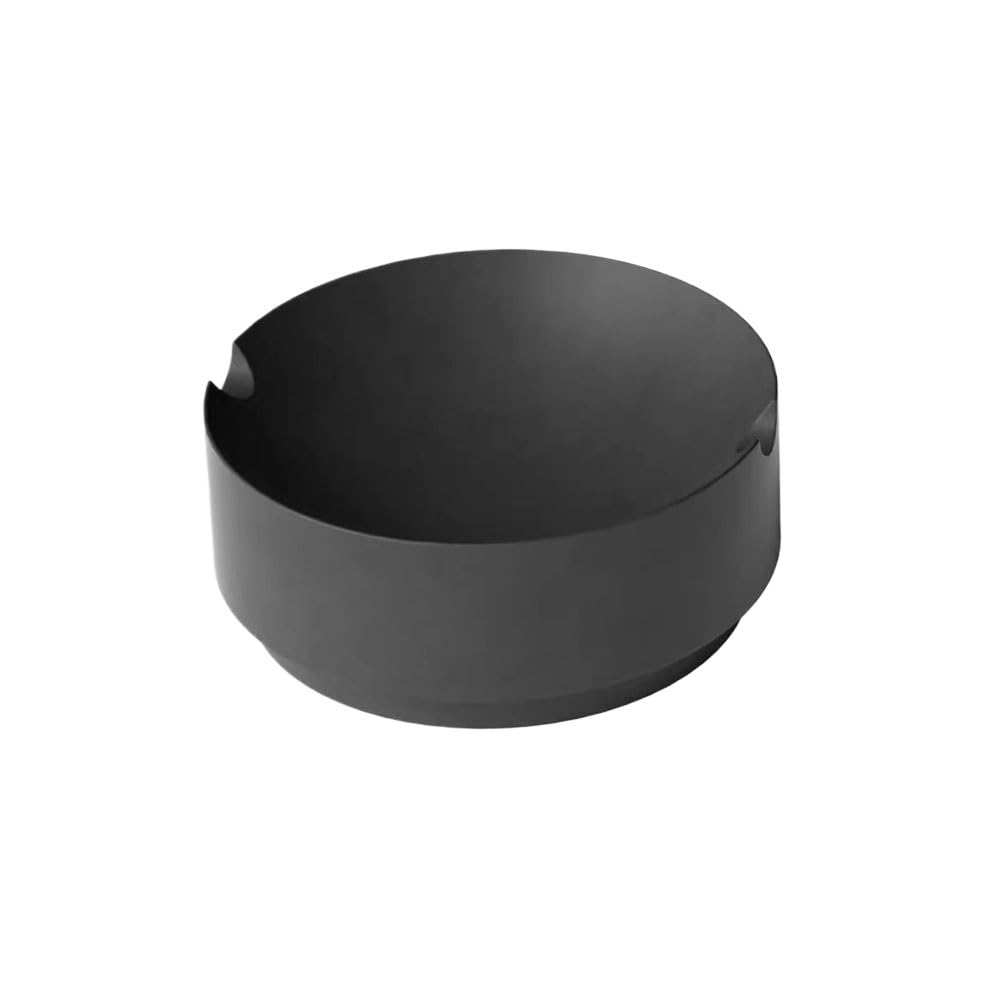 Indoor Decorative Round Cement Ashtray Clear Water Concrete Sturdy for Home Office Restaurants Balcony and Outdoor Spaces etc for Desktop(Black)