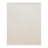 Lichtblick Plissee Klemmfix, ohne Bohren, verspannt, lichtdurchlässig, Blickdicht, Uni, mit eleganter Crushed Optik 85 cm x 130 cm (B x L), Natur