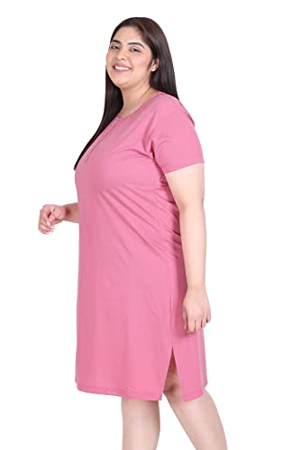 Image of In Love Women Cotton Buttoned Plus Size Short Slip Nighty Chemise