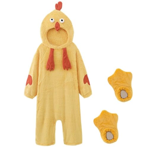 Lpitoy Disfraz De Pollo, Pijamas De Una Pieza para Adultos, Disfraz De Dibujos Animados De Una Pieza De Animal Unisex, Ropa De Dormir para Hogar, Ropa De Fiesta para Hombres Y Mujeres