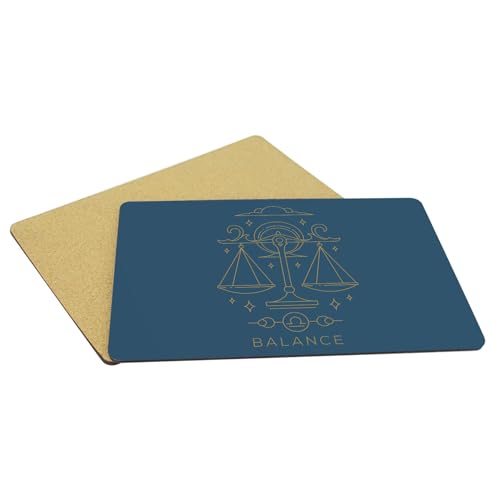 Sets de table dessous liège grand format napperons bleu zodiaque astres - 5