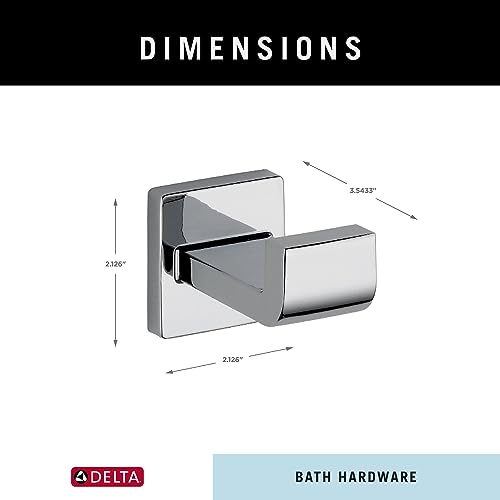 Image of Delta Single Towel Hook for Bathroom or Kitchen| Polished Chrome | Ara Accessories