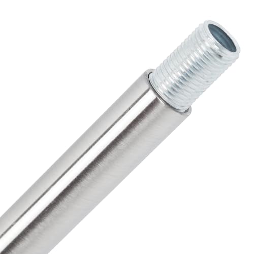 Image of Brushed Nickel M12 Threaded Extension Rod for Pendant Light, Island Lighting, Chandeliers,lighting fixture downrods & stems,10 Inches