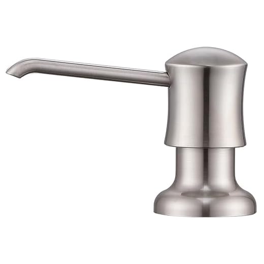 Soap Dispenser for Kitchen Sink (Brushed Nickel), Built-in and Refill-from-Top Design with Quality Liquid Soap Bottle