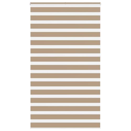 Store zébré polyester marron sable 125,9 cm rideau enrouleur intimité