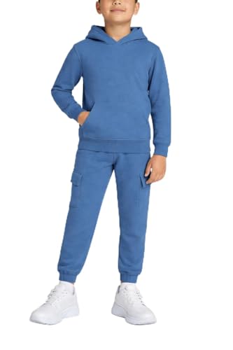 Image of Quad Seven Boys Sweat Suit Set - 2 Piece Soft Fleece Pullover Hoodies and Athletic Cargo Jogger Sweatpants for Boys (5-18)