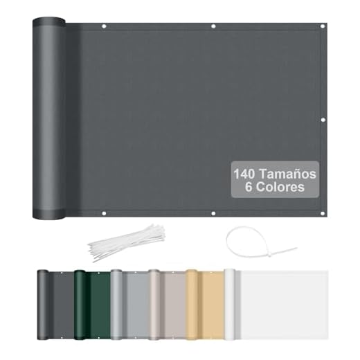 AXT SHADE Tamaño Personalizado Pantalla Privacidad Balcón 0.5x3m Impermeable Ocultacion Balcon Protección Viento y Los Rayos UV con Ataduras de Cables para Exterior Terraza-Antracita
