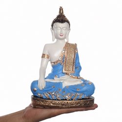 Image of eCraftIndia Meditating Lord Buddha Statue (17.78 cm x 12.7 cm x 27.94 cm, Blue)