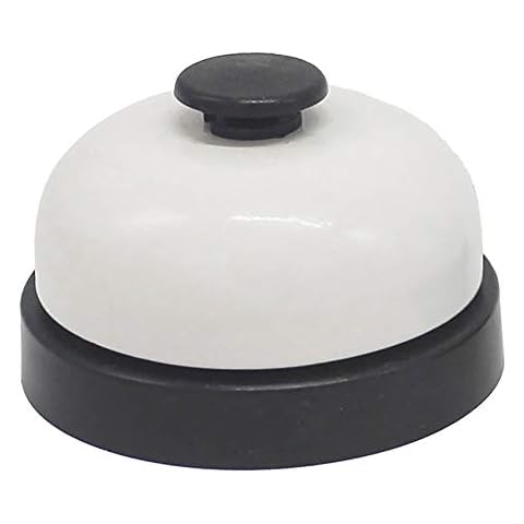 Reception Bell Table Bell Reception Bell Metal Service Bell for Hotel Bars Restaurant Kitchen School Reception Area or Training Bells for Pets (1 x White) Cover