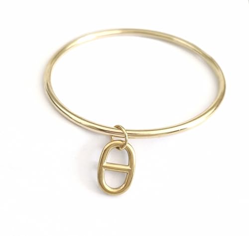 Générique Jonc or maille marine 6.8cm, bracelet femme Acier Inoxydable Plaqué Or, idee cadeau femme anniversaire,