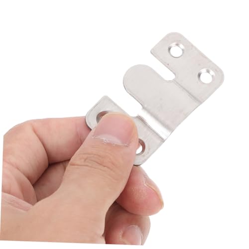 Image of 20pcs Heavy Duty Photo Frame Hook Picture Frames Heavy Duty Mounting Clips Wall Mounting Interlocking Brackets Picture Frame Hooks Picture Hanging Hardware Silver Stainless Steel