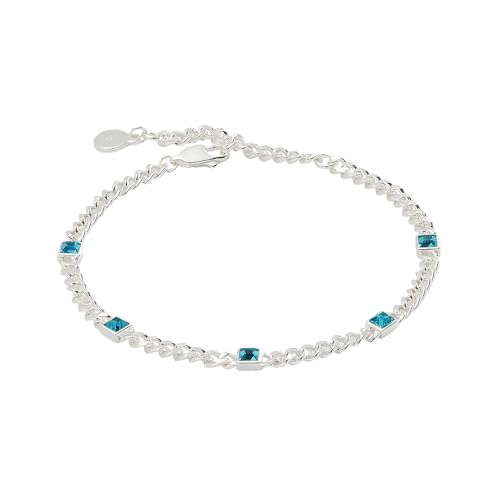 Image of Alex and Ani September Birthstone Sapphire Curb Chain Bracelet