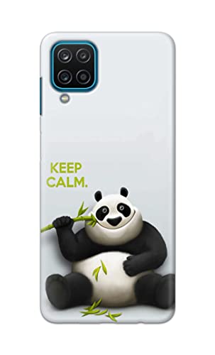 Image of PRINTFIDAA� Printed Hard Back Cover Case for Samsung Galaxy A12 Back Cover (Cartoon Panda) -2808