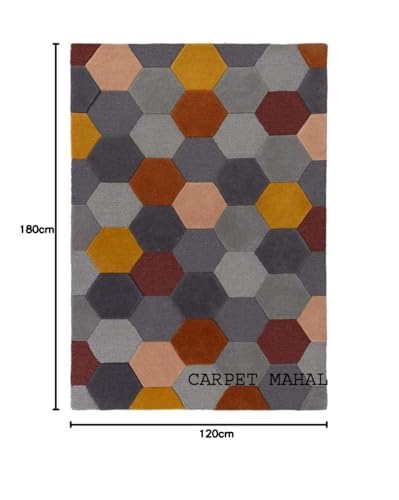 Image of Carpet Mahal Export Quality Tuffted Pure Woollen Carpet for Living Room Bedroom Size 4 x 6 feet (120X180 Cm) Color-Multi