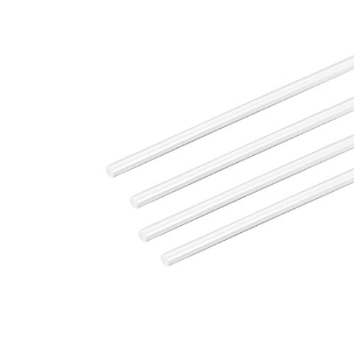 Image of uxcell ABS Styrene Plastic Round Bar Rod,1 /16 inch Dia 20 inch Length,White for Architectural Model Making DIY 4pcs