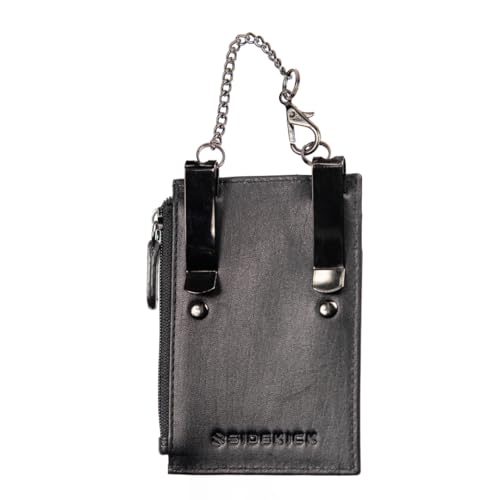 Image of RFID Blocking Boot Wallet with Security Chain & Zipper Lock - Genuine Leather Wallets for Men, Travel Wallets Women, Minimalist Leather Card Holder