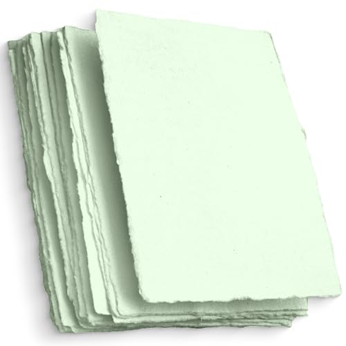 Papel de medios mixtos hecho a mano, color amarillo claro, tamaño A6, con borde de cubierta   4