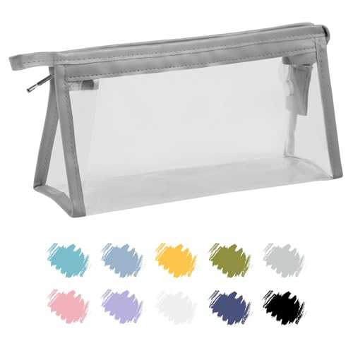 Soul Projekt Grau Federmäppchen Durchsichtige, Aesthetic Mäppchen PVC...