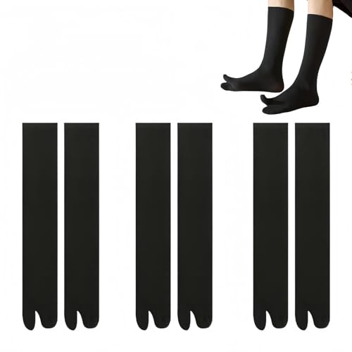 SamHeng Tabi Socks Unisex 3 Pairs Japanese Socks in Soft Cotton with Separate Fingers for Flip Flops Calf Height and Elastic for Cosplay Shinobu and Anime/Ninja Costumes, Black, One size SamHeng Tabi Socks Unisex 3 Pairs Japanese Socks in Soft Cotton with Separate Fingers for Flip Flops Calf Height and Elastic for Cosplay Shinobu and Anime/Ninja Costumes, Black, One size