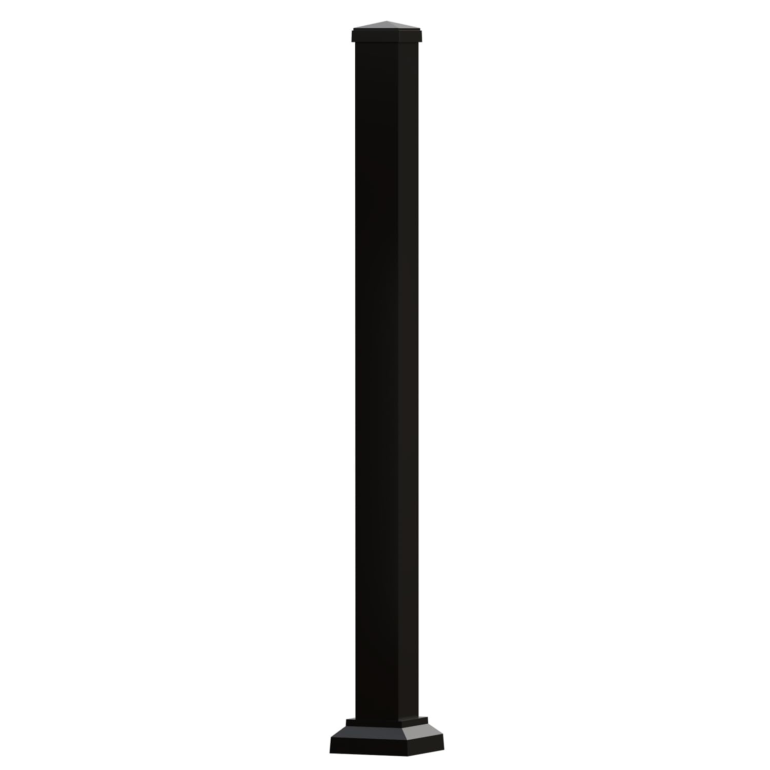 Poteau de balustrade en aluminium noir texturé de 99,1 cm de hauteur avec vis